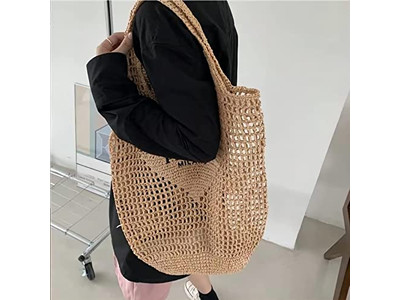 Bolso de Playa de Paja Hierba Bolsos de Paja Personalizados Elegantes Boho Mango Tote