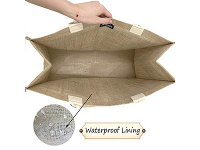 Gran Bolso de Paja de Ratán con Encaje de Cáñamo para Playa