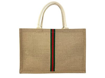 Gran Bolso de Paja de Ratán con Encaje de Cáñamo para Playa