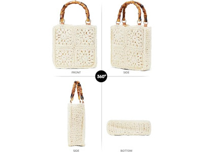 Bolso de Cubo de Paja para Niños Bolso de Verano Divertido Mochila de Moda Alta Calidad