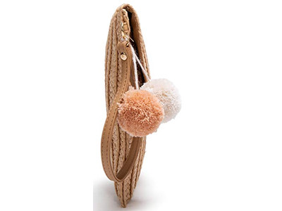 Bolso de Paja Cilíndrico Caballo Verde Bolsos de Mano para Damas Ligero Malla Tote de Playa