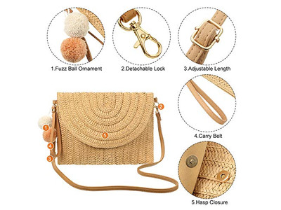 Bolsas de Paja de Vacaciones Clásico Marruecos Nueva Bolsa 2023 Macramé Metálico Plástico