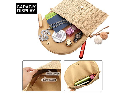 Bolsas de Paja de Vacaciones Clásico Marruecos Nueva Bolsa 2023 Macramé Metálico Plástico