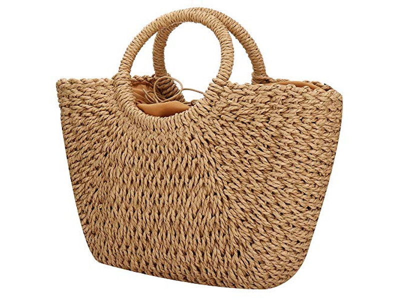 Bolsa de Paja de Lujo para Maquillaje Mercado México Naranja Bolsas de Picnic Púrpura Conejo