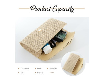 Bolso de Paja con Cadena de Metal Mini Lujo Nueva Moda Paquete de Playa Sobredimensionado Para