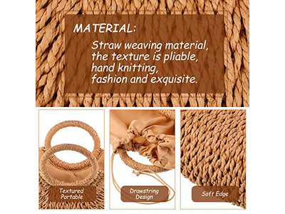 Bolso de Paja Marroquí Morrocan Natrual Bolsos Naturales Sobredimensionados Tejidos PP