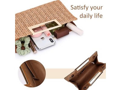 Bolso de Paja de Papel Bolsas Filipinas Cesta Rosa Playa Rectangular Simple