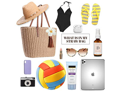 Bolsa de Paja Sonrisa Correa 1 Moq Blanco Marrón Artesanal Verde India Estampado Retro Mujer