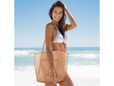 Bolso de Paja 1 Pieza Moq para Niños con Forro de Lona, Flecos, Perlas y Cinta