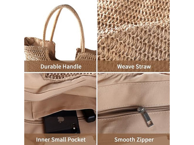 Bolso de Paja Barato con Flores Bolsos de Paja para Damas con Logo