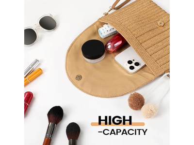 Bolsa de Paja Tejida Bolsas en Oferta Caja de Haya Monedero Llevar Clutch Fruta Malla Bandolera Colgada