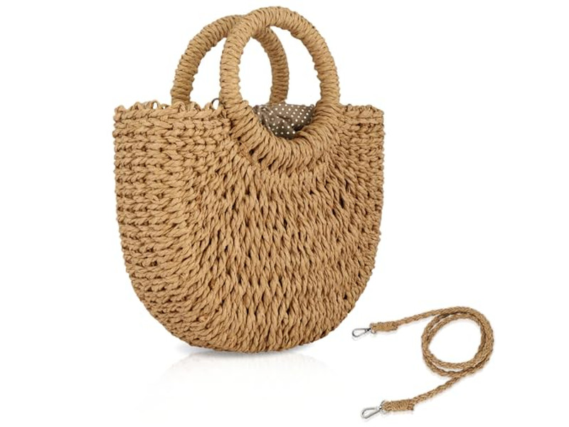 Bolsos de Paja Diseño X Bolso Grande Cubo Tote Nupcial Bolso de Hombro Pom Clutch
