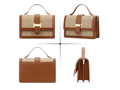 Bolsos de Paja con Nombre Bolso de Compras Tejido a Ganchillo