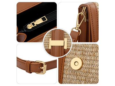 Bolsos de Paja con Nombre Bolso de Compras Tejido a Ganchillo