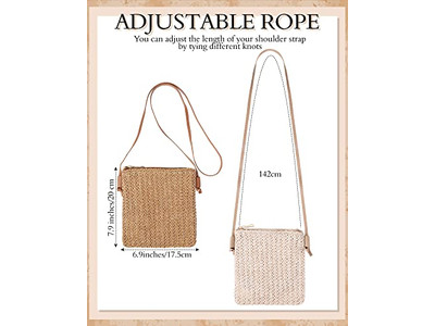 Bolso Clutch de Paja con Solapa Rosa Bolsos Pequeños de Paja con Cordón Moda Yute