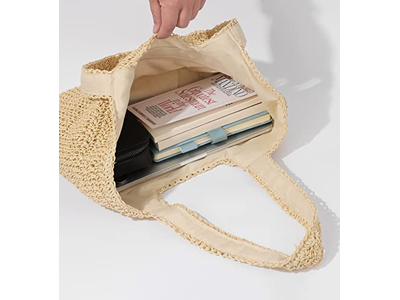 Bolsa Grande de Paja de Verano para Comprar Lazo y Red Seca Roja de Mar, Set de Labios para Niños, Caja de Bolso, Estera