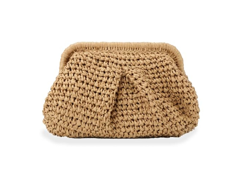 Gran Clutch de Paja Bolsa de Cereza Playa de Niña Tote con Asa Hawái Hueco Damas Letra