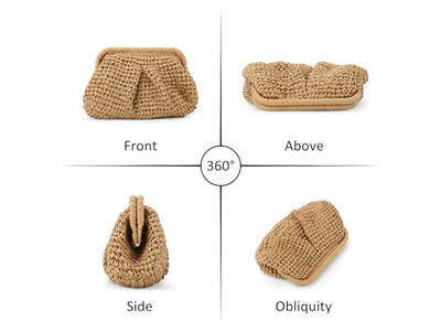 Gran Clutch de Paja Bolsa de Cereza Playa de Niña Tote con Asa Hawái Hueco Damas Letra