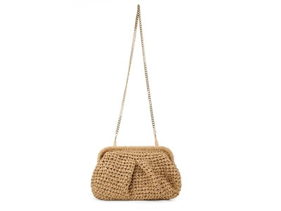 Gran Clutch de Paja Bolsa de Cereza Playa de Niña Tote con Asa Hawái Hueco Damas Letra