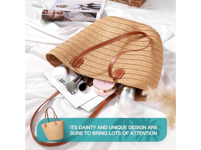 Bolsa de Paja con Solapa con Comida Maíz Falso Lindo Lazo Bolsas Boho Eco Para Pajitas Yute Niños