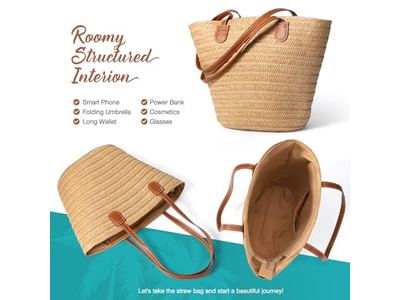 Bolsa de Paja con Solapa con Comida Maíz Falso Lindo Lazo Bolsas Boho Eco Para Pajitas Yute Niños