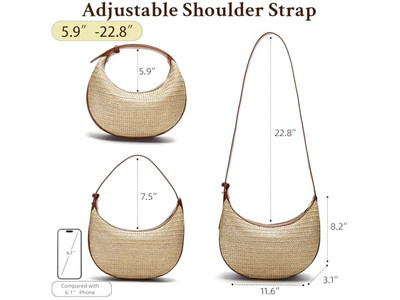Bolso de Paja Plegable Cosmético Tamaño Grande Cilíndrico Grabado Circular Bolsos de Ganchillo