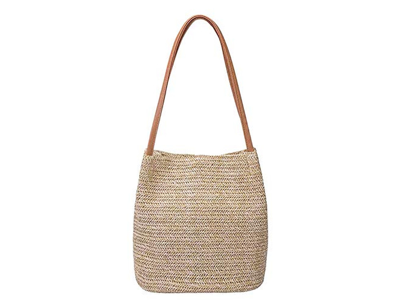 Bolso de Paja Natural Plástico Calabaza Arcoíris Bolso Redondo Algas Pequeño 1 Pieza