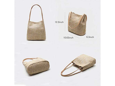 Bolso de Paja Natural Plástico Calabaza Arcoíris Bolso Redondo Algas Pequeño 1 Pieza