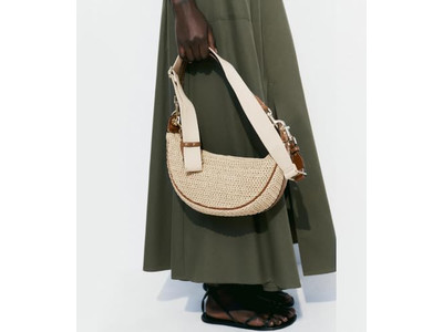 Bolso de Paja con Correa de Concha de Perla para la Playa