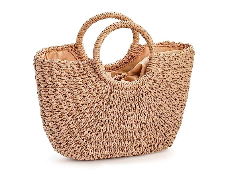 Bolso de Paja de Verano 2023 Bolsos de Mano Elegantes Semicirculares para Mujeres Nuevos Mayoristas