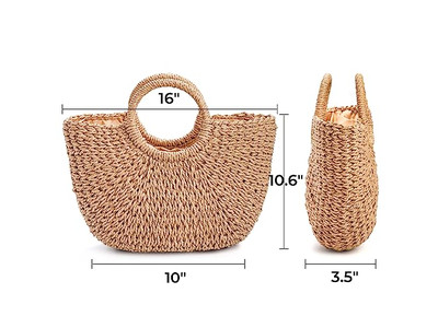 Bolso de Paja de Verano 2023 Bolsos de Mano Elegantes Semicirculares para Mujeres Nuevos Mayoristas