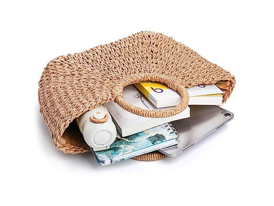 Bolso de Paja de Verano 2023 Bolsos de Mano Elegantes Semicirculares para Mujeres Nuevos Mayoristas