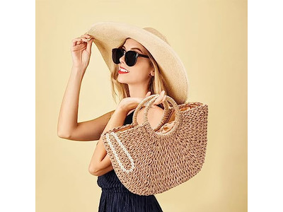Bolso de Paja de Verano 2023 Bolsos de Mano Elegantes Semicirculares para Mujeres Nuevos Mayoristas